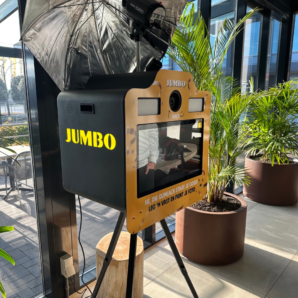 Plug en play photobooth in de huisstijl van Jumbo