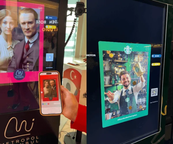 Merkgebonden AI-foto&rsquo;s op het scherm en op de telefoon